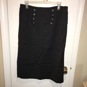 Harve Benard Gray Wool Blend Pencil Skirt 8 Button Front Sz 8